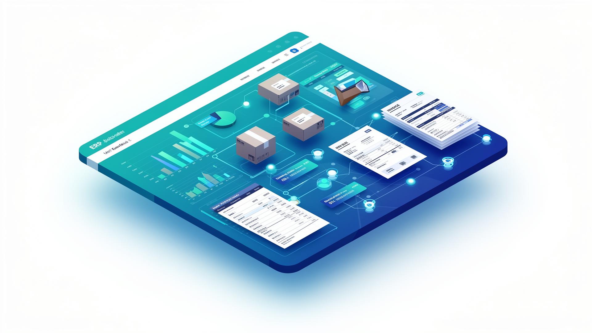 Flexi ERP dashboard showing accounting, inventory, billing and analytics